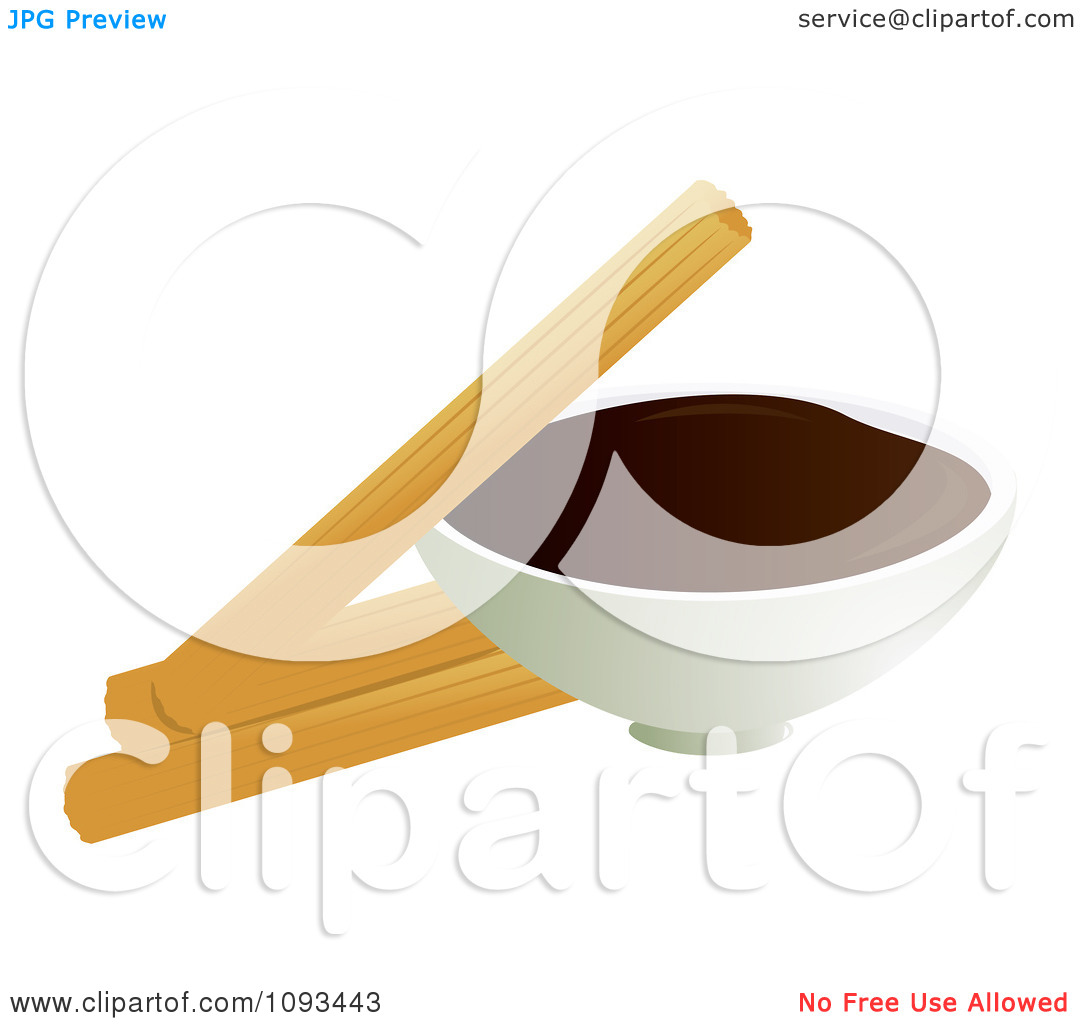 Clipart Churros And Chocolate Dip 1   Royalty Free Vector Illustration