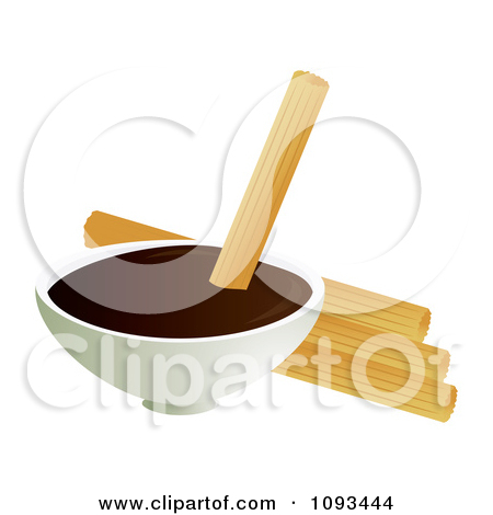 Clipart Churros And Chocolate Dip 2   Royalty Free Vector Illustration