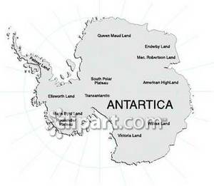 Map Of Antarctica   Royalty Free Clipart Picture