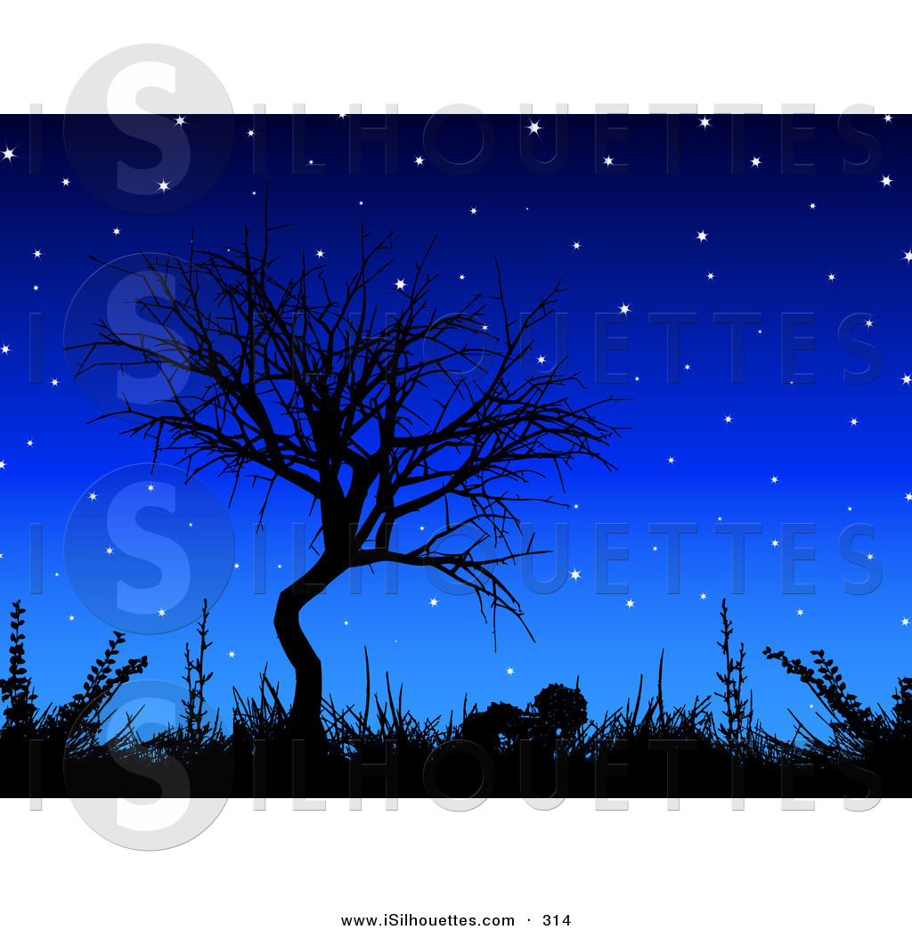 Royalty Free Night Time Stock Silhouette Clipart Illustrations