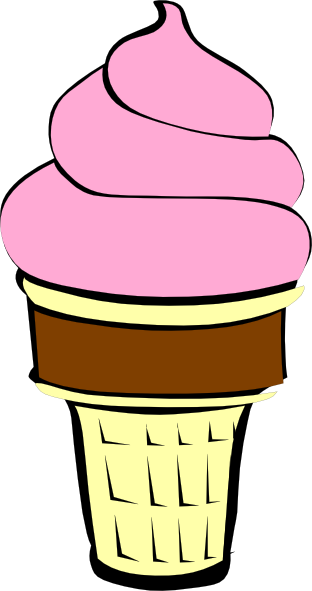 Strawberry Ice Cream With Chocolate Cone Clip Art At Clker Com