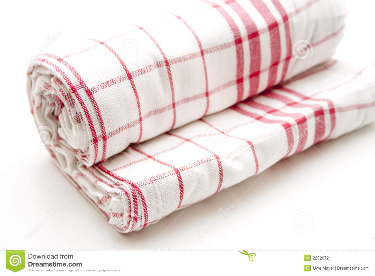 Checked Dish Towel Rolled Stock Image   Image  22826721