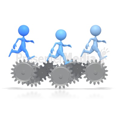 Figures Running On Gears   Science And Technology   Great Clipart