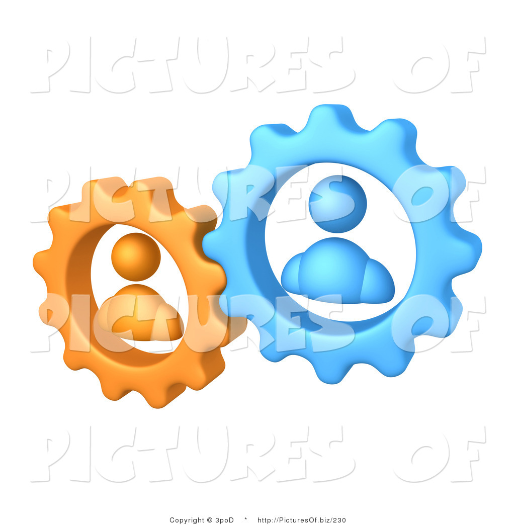 Vector Clipart Of Orange And Blue Avatar Gears By 3pod    230