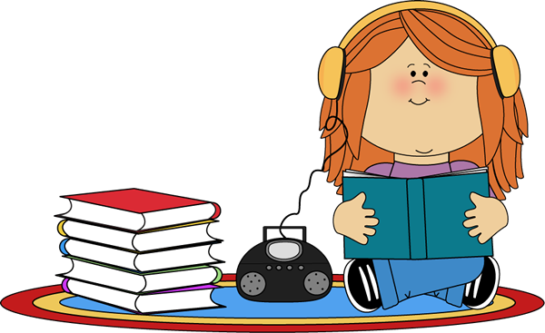     Book On Cd Player Clip Art   Girl Listening To Book On Cd Player Image