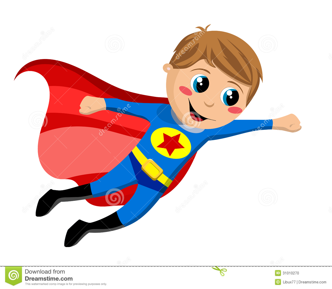 Boy Super Hero Clip Art Superhero Kid Flying Isolated White Background