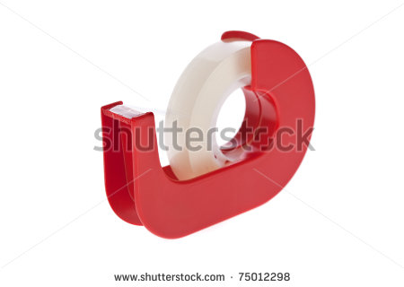 Clear Tape Dispenser Isolated On A White Background Stock Photo