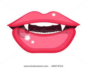 Clipart Image  A Vampire S Mouth With Fangs