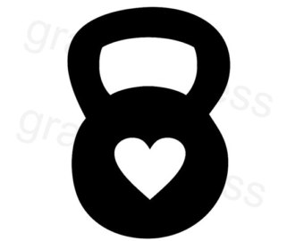 Kettlebell Heart Decal Crossfit Decal Choose Size   Color  Crossfit