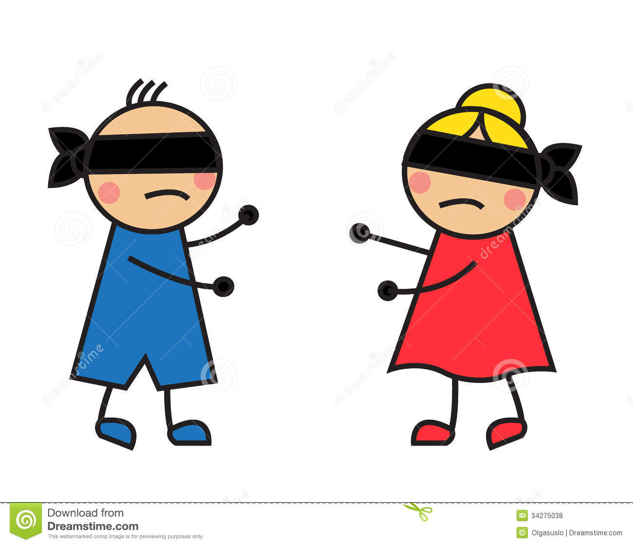 Children Blindfolded Seek Each Other Royalty Free Stock Photos   Image