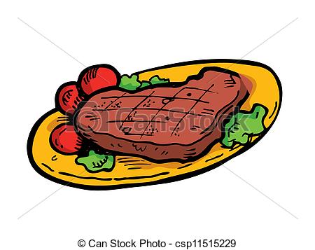 Illustration Of Steak On A Plate Doodle Csp11515229   Search Clipart