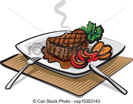 Vector   Grilled Beef Steak   Stock Illustration Royalty Free