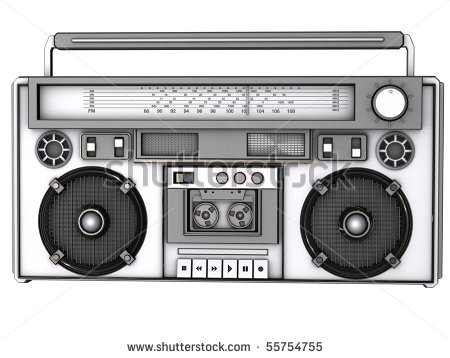 80s Boombox Clipart Front View Of A 3d Boombox    Stock Photo Front