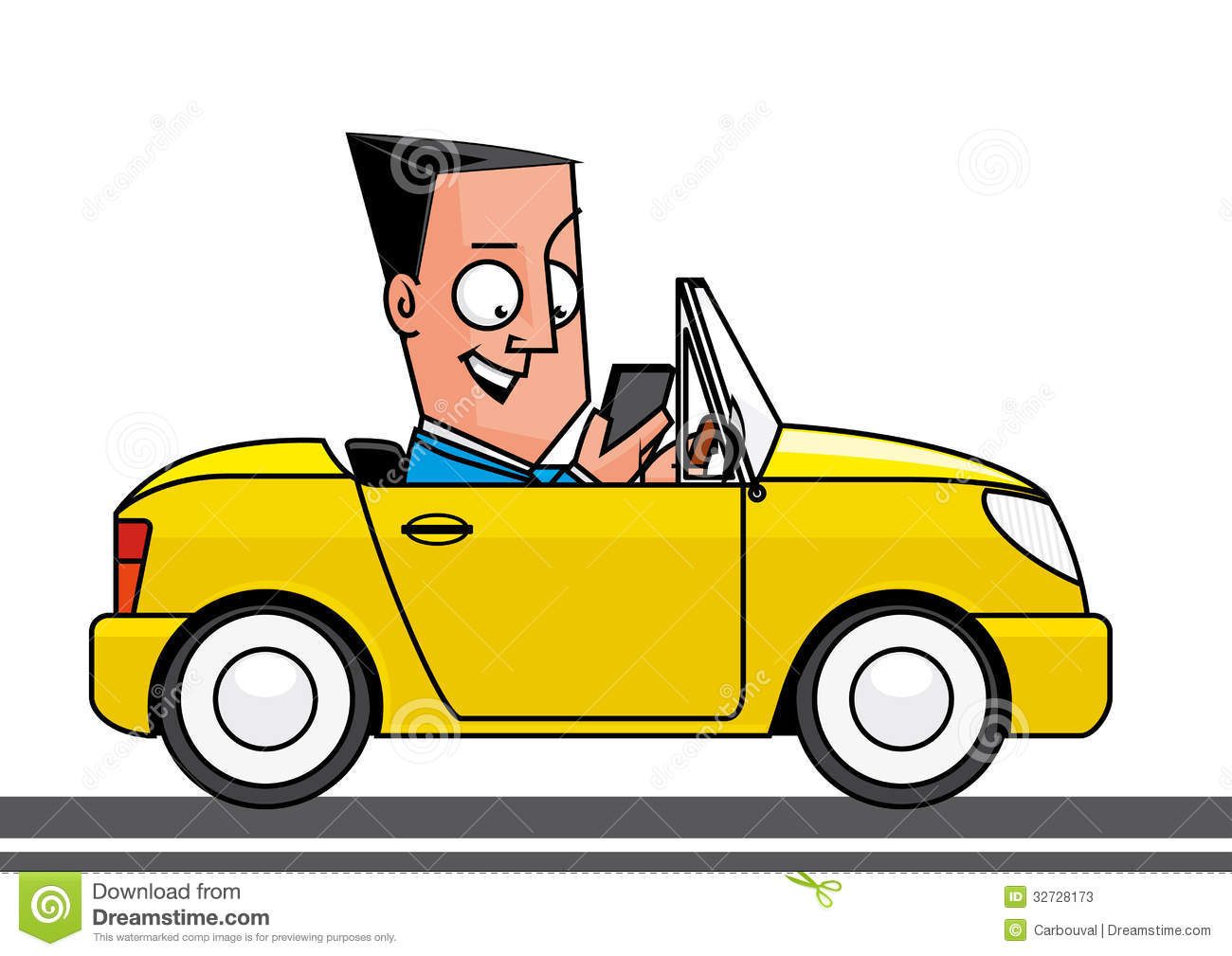 Driving And Using A Smartphone Stock Photos   Image  32728173