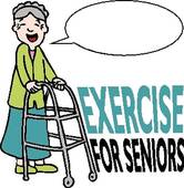 Exercising Senior Lady With Walker   Clipart Graphic