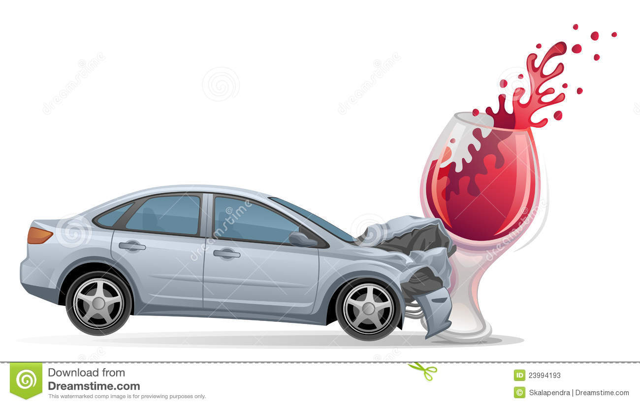 Silver Car Crashes Into A Wine Glass