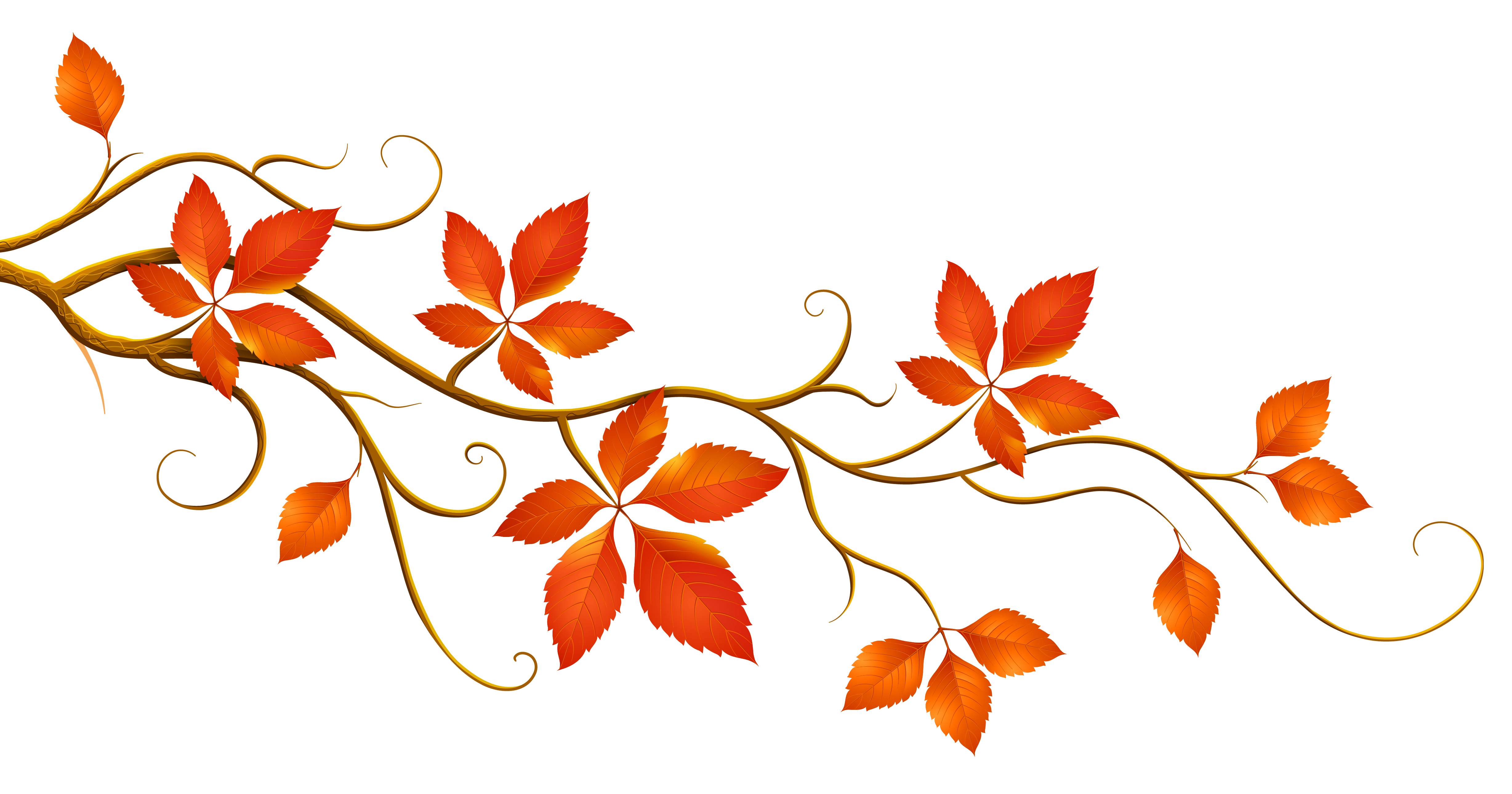 Tree Branch With Leaves Clip Art Autumn Png Clipart