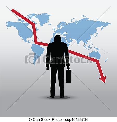 Vector   Stock Market Crash And Businessman   Stock Illustration