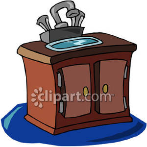 Bathroom Vanity With Sink   Royalty Free Clipart Picture