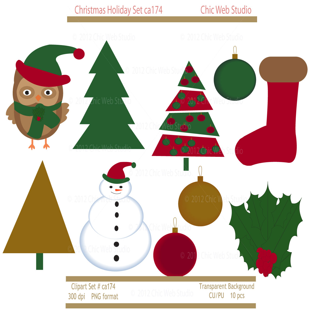 Chic Web Studio  Christmas Holiday Clipart