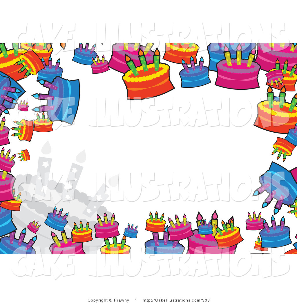 Illustration Vector Of A Colorful Stationery Border Of Birthday Cakes