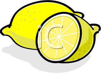 Picture Of A Whole Lemon And A Half Cut Lemon In A Vector Clip Art    