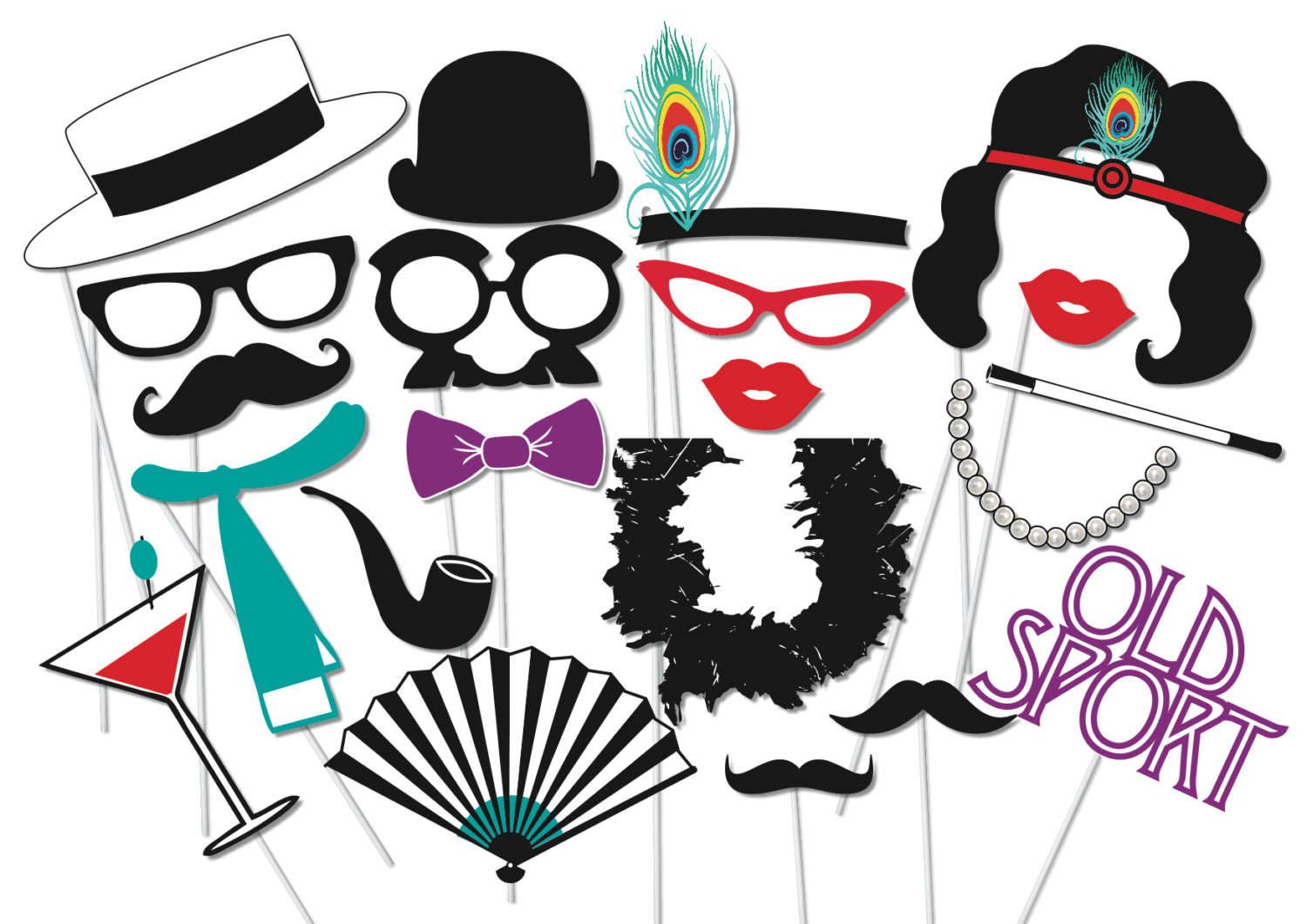 Roaring 20s Clipart Roaring 20 S Photobooth Party Props Set 21 By