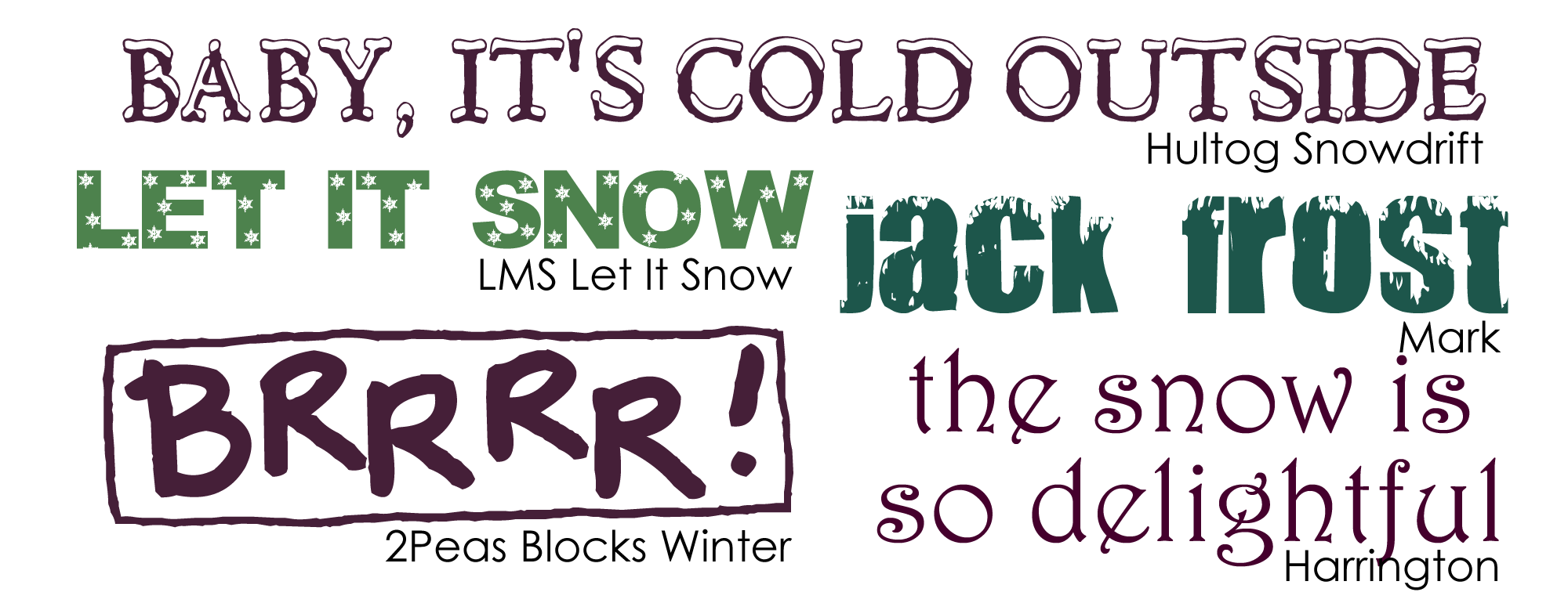 Scrapbooking Themes Quickstart  Winter Images Sayings And Fonts