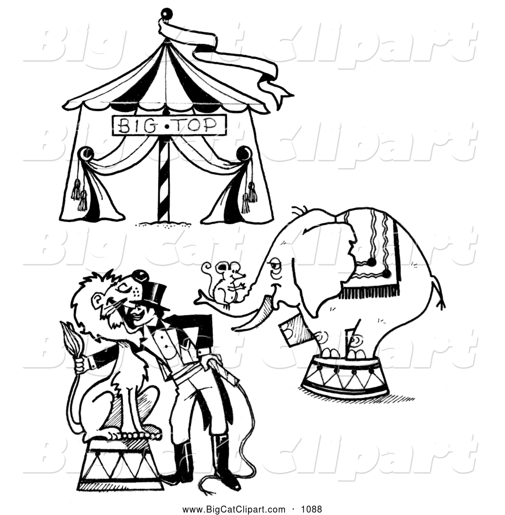 Larger Preview  Big Cat Clipart Of A Circus Big Top Mouse On An