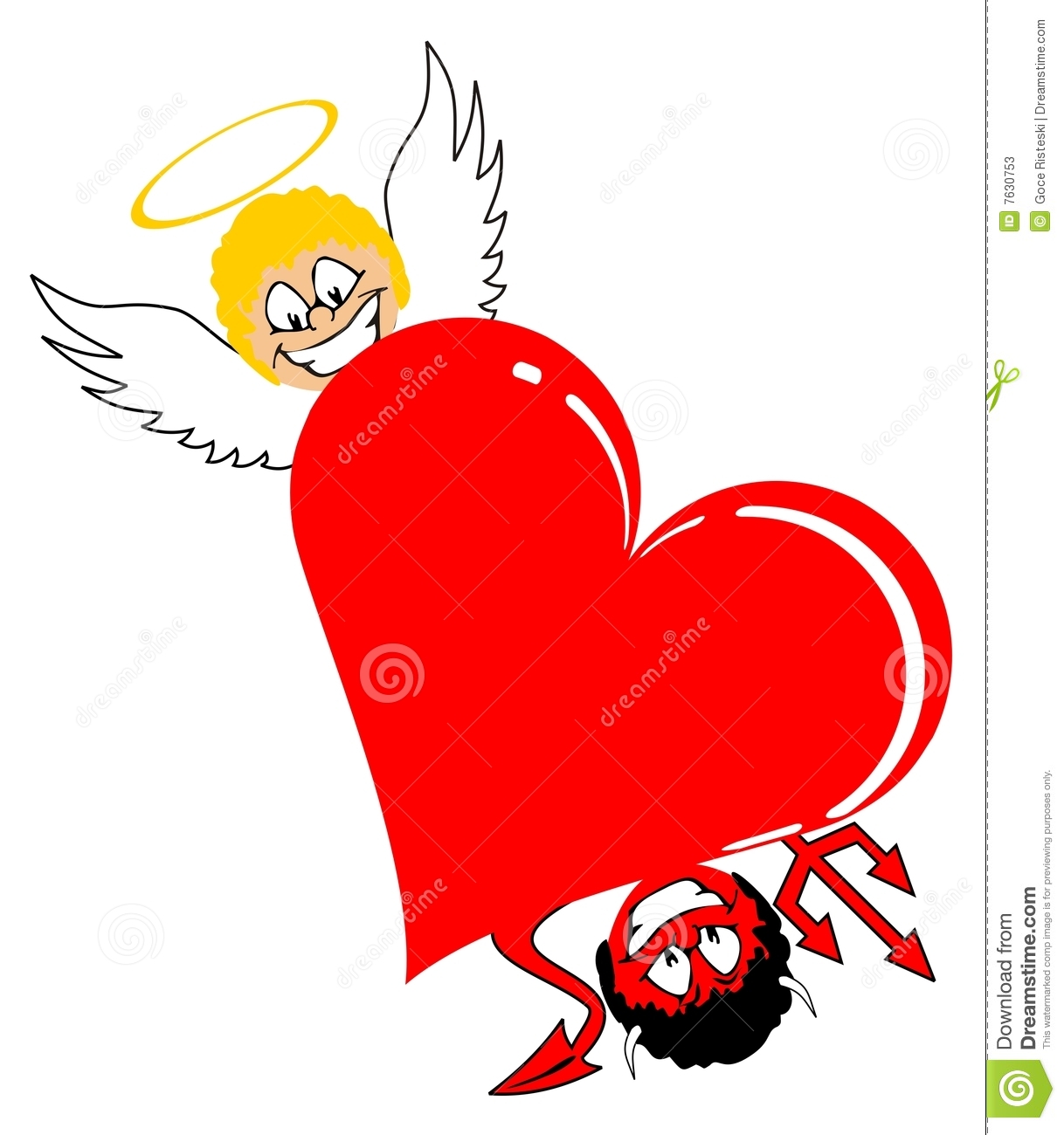 More Similar Stock Images Of   Heart With Angel And Devil