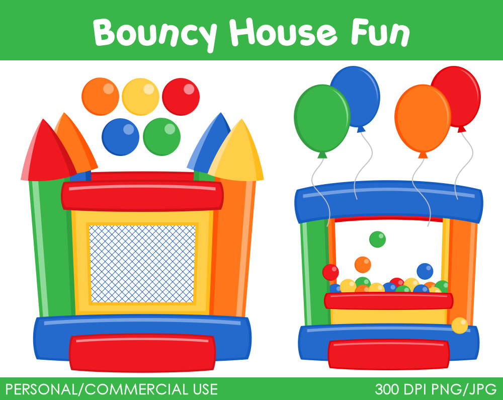 Bouncy House Fun Clipart Digital Clip Art By Mareetruelove
