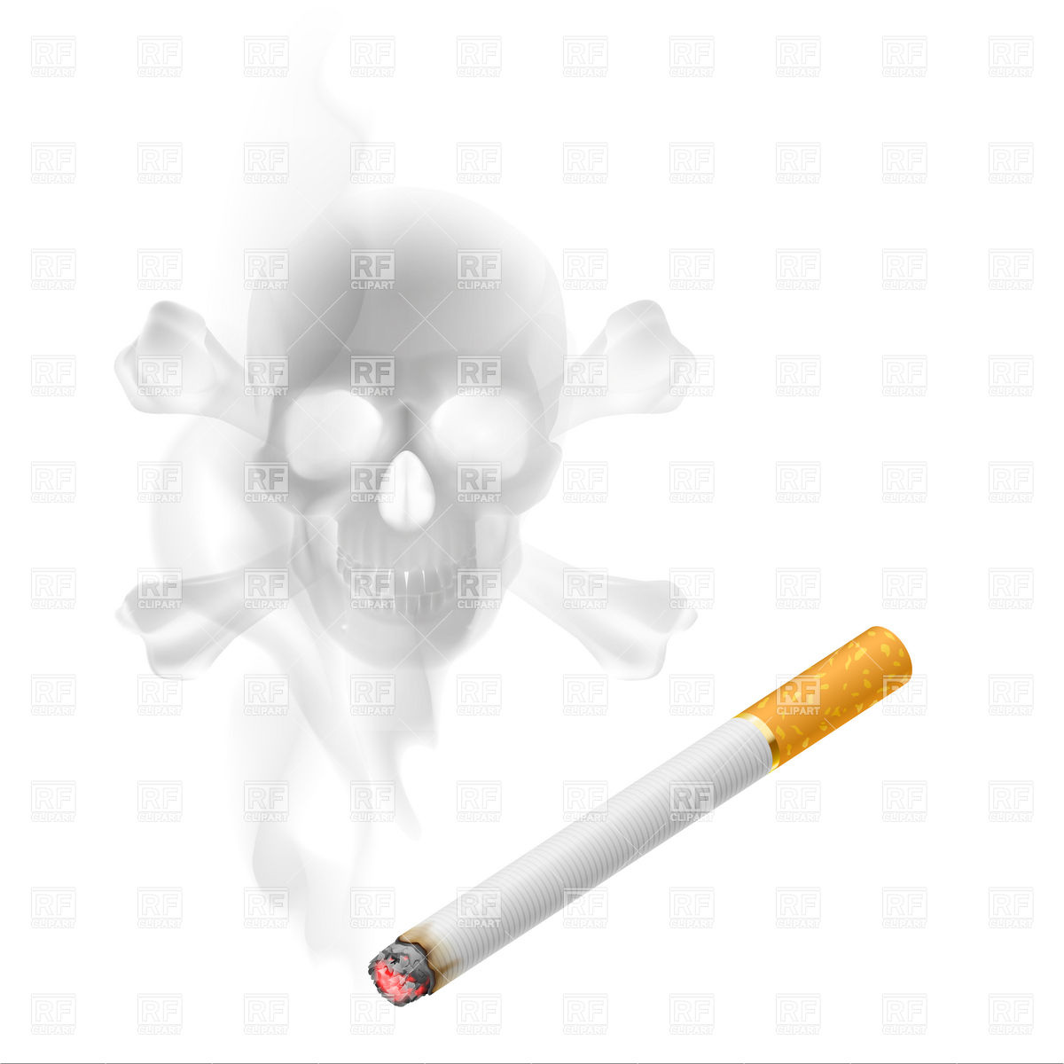 Cigarette And Skull Of Smoke Download Royalty Free Vector Clipart