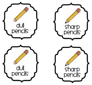Classroom Supplies  Sharp   Dull Pencils Freebie