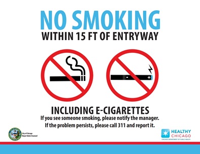 No Smoking Sign From Chicago That Includes Electronic Cigarettes