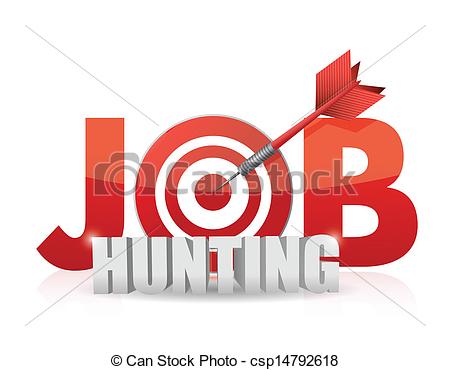 Vector   Phrase Job Hunting Isolated On White    Stock Illustration