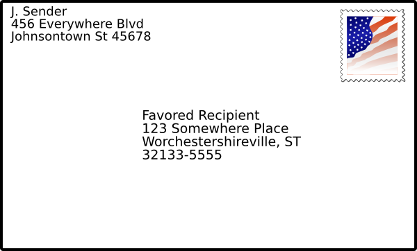 Addressed Envelope With Stamp Clip Art At Clker Com   Vector Clip Art