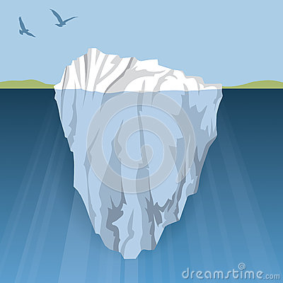 An Iceberg Floats In The Water Close To Land The Danger Is Hidden