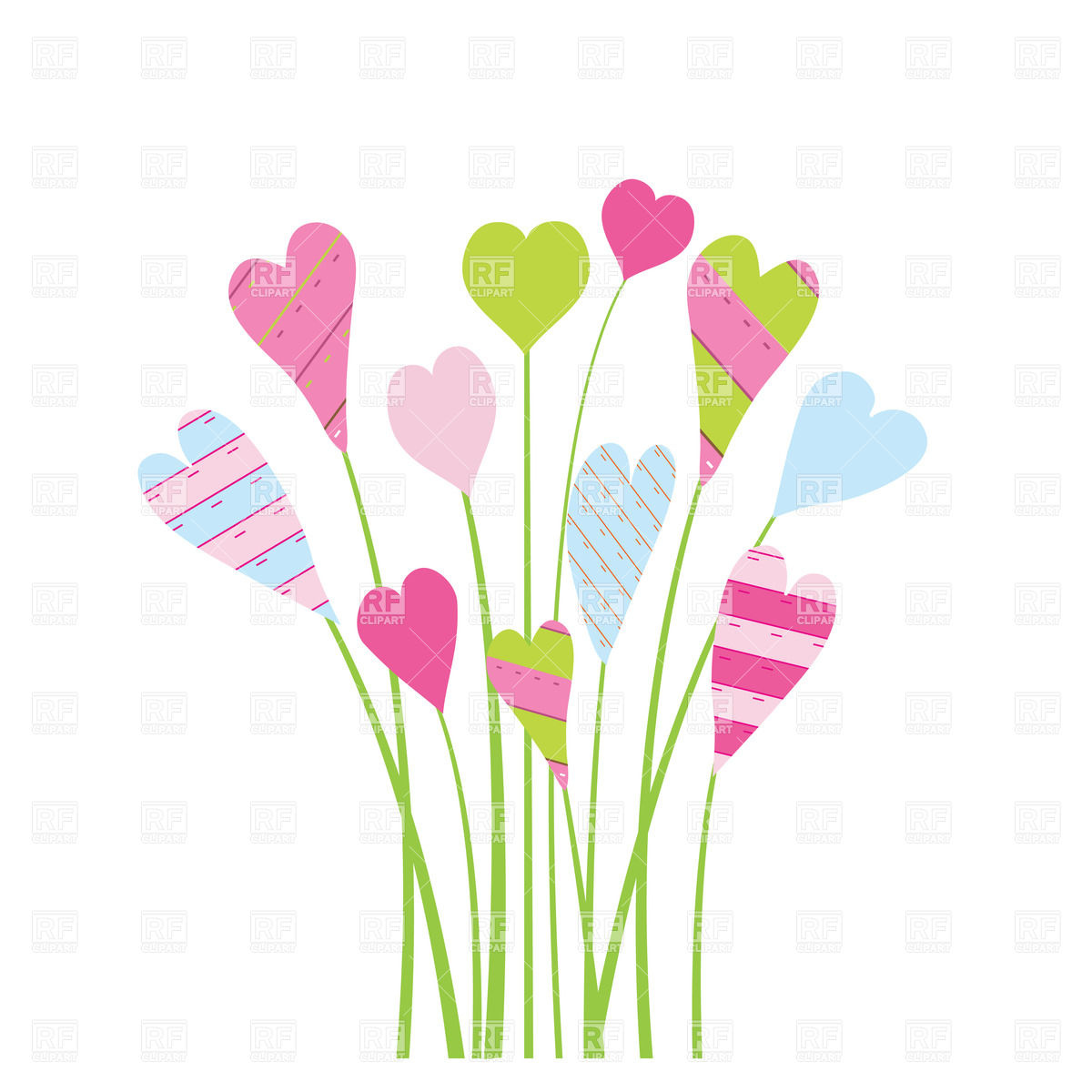 Bright Valentine S Card With Flowers And Hearts Download Royalty Free