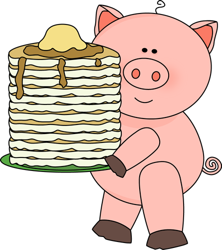 Pig With Pancakes Clip Art   Pig With Pancakes Image