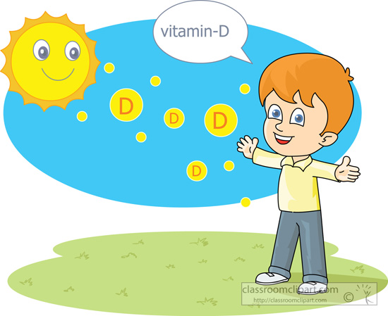 Weather   Boy Enjoying Sunlight Vitamin D   Classroom Clipart