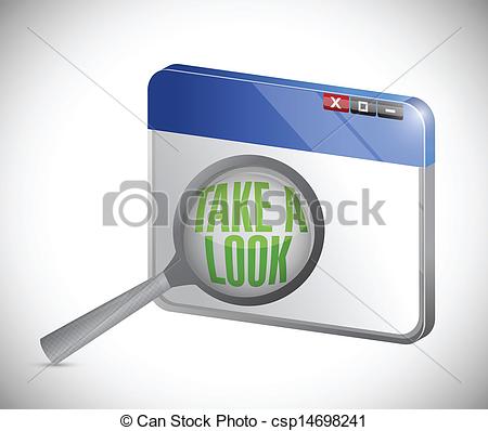 Take A Look Clipart Vector   Internet Take A Look Concept Under A