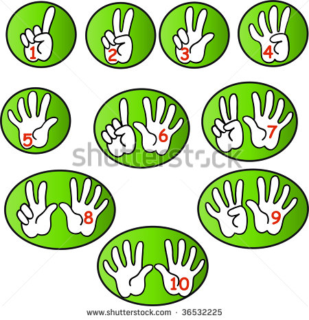 Count To 10 Clipart White Hands Counting From 1 To