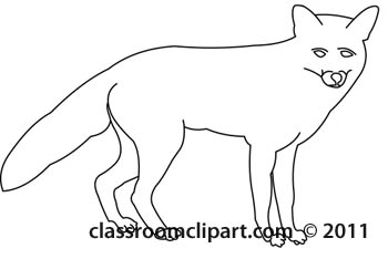 Animals   Fox Animal Outline 0608   Classroom Clipart