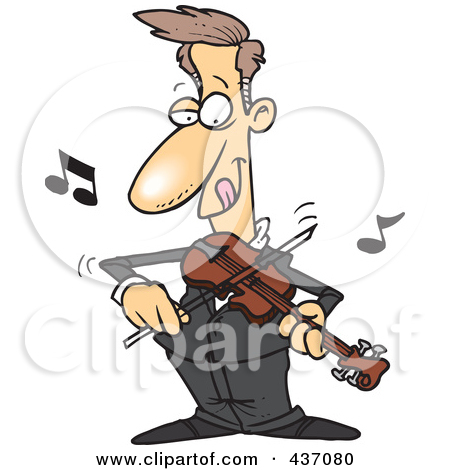 Clipart Illustration Of A Cartoon Girl Standing And Playing A Violin