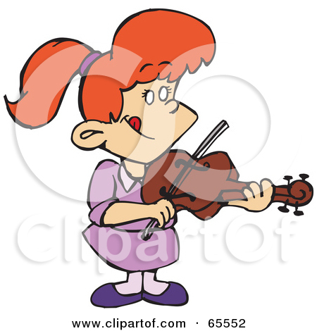 Free  Rf  Clipart Illustration Of A Red Haired Girl Playing A Violin