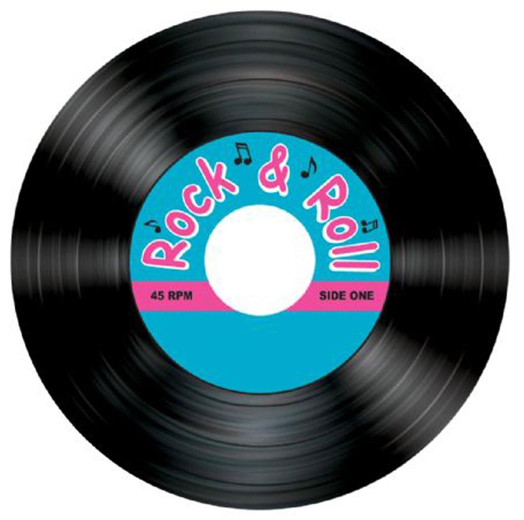 Pack 8 Drinks Coasters 50s Rock And Roll Record Table Decoration Party