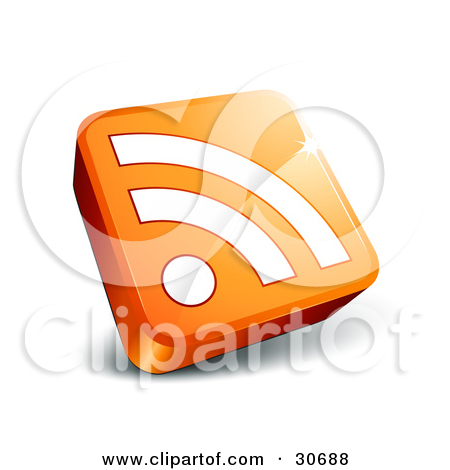 Clipart Illustration Of An Orange News Site Icon With A 3d Rss Symbol