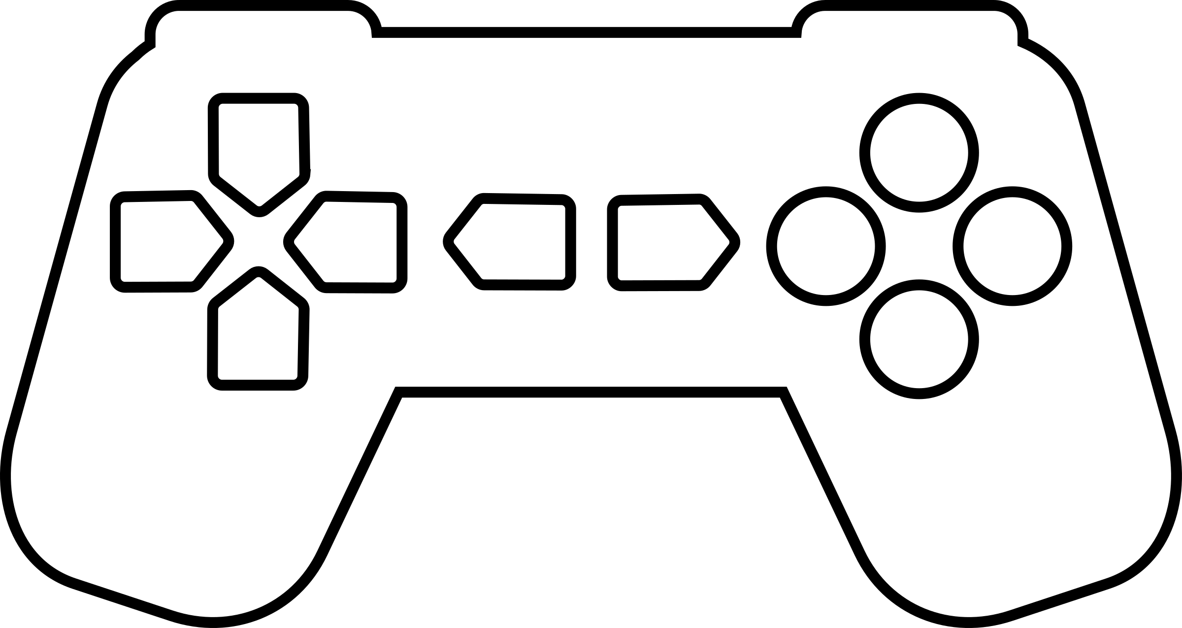 Game Controller Outline White By Qubodup