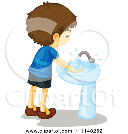 Kid Washing Hands Clip Art Kids Cleaning Bathroom