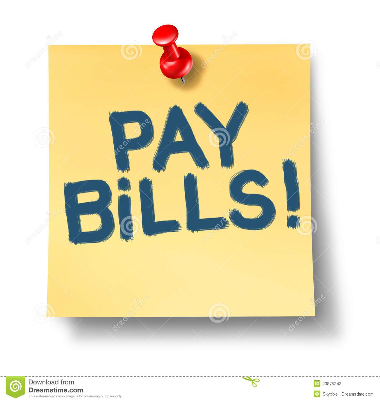 Paying Bills Office Note Reminder Rewpresenting The Concept Of